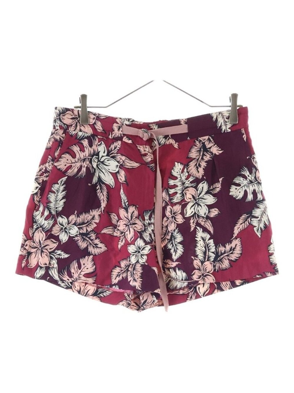 Moncler Pantalone Bermuda All Over Print Silk Shorts Burgundy